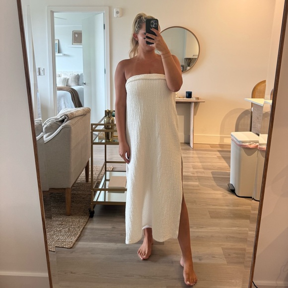 Sabo Skirt White Textured Midi Dress - Picture 1 of 3